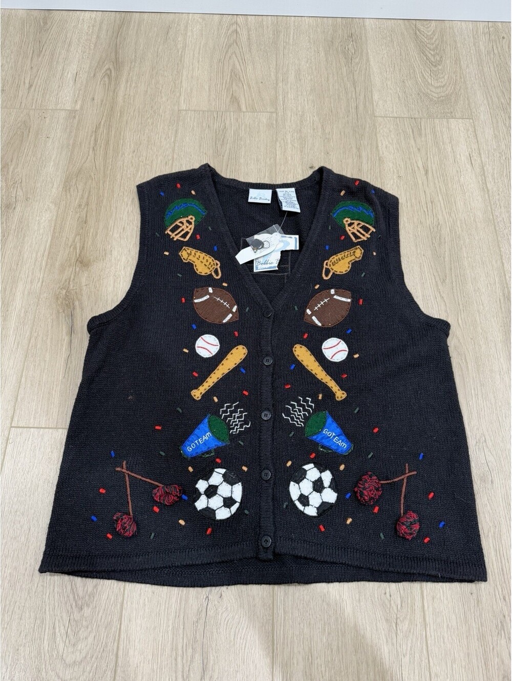 NWT Vintage Bobbie Brooks Women’s Sz XL Embroidered All Sports Go Team Vest